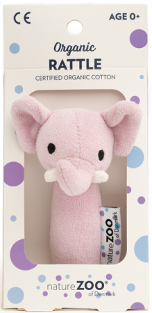 Ekologisk Skallra Elefant (rosa) - NatureZoo Nallar & Gosedjur