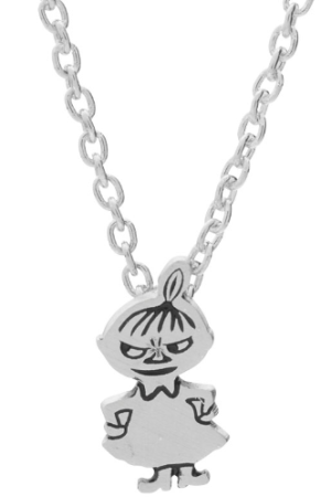 Silverhalsband lilla my, 38cm doppresent
