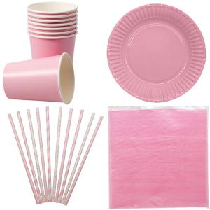 Paket rosa dukning för 8 personer doppresent