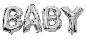 Folieballonger BABY Silver doppresent
