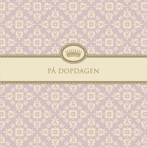 Kort "På Dopdagen"(gammelrosa) doppresent