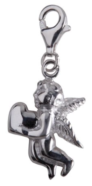 Berlock Ängel med hjärta, äkta silver - Sagosmycken doppresent